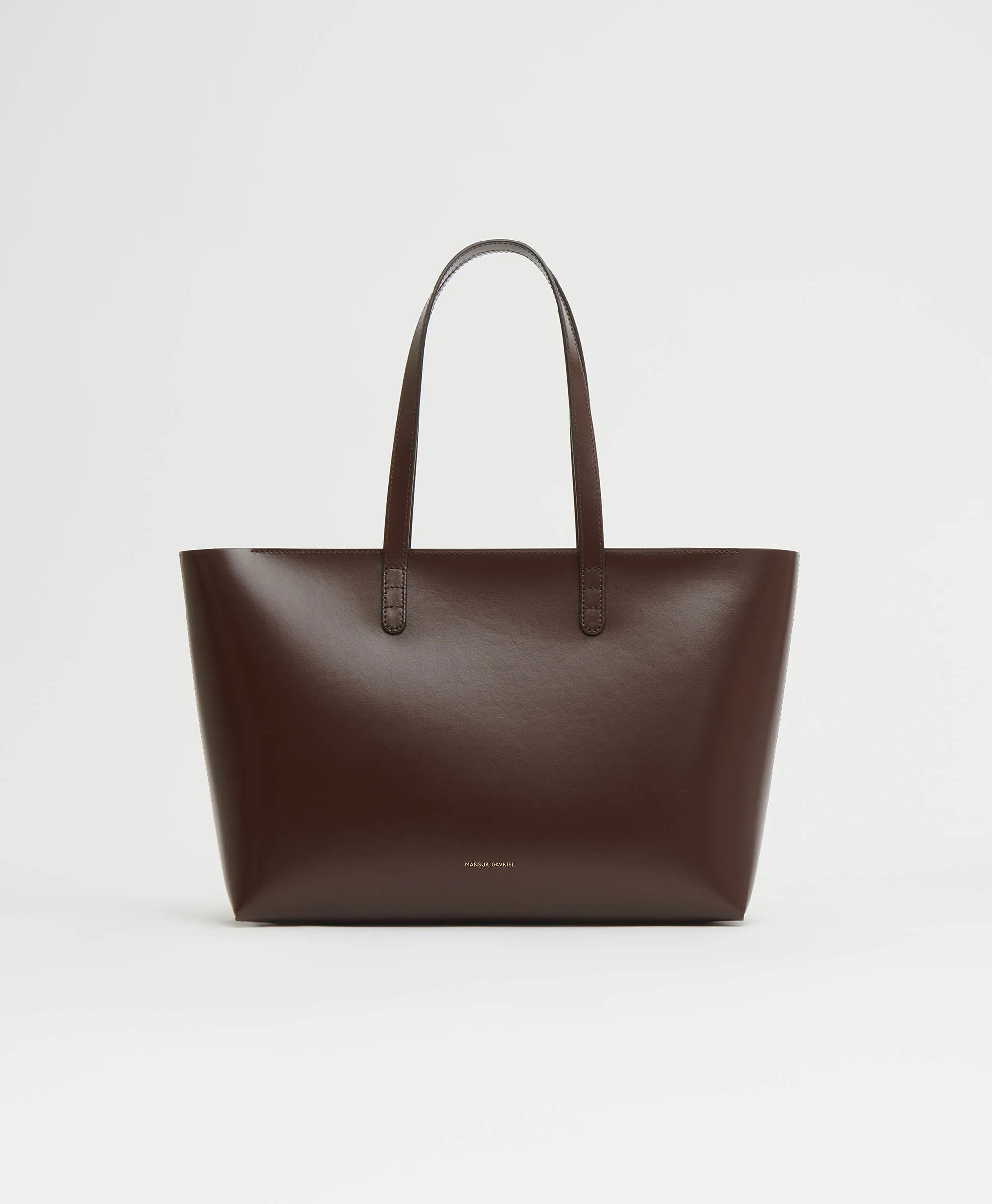 Small Zip Tote - Chocolate/Warm Grey sold by Mansur Gavriel
