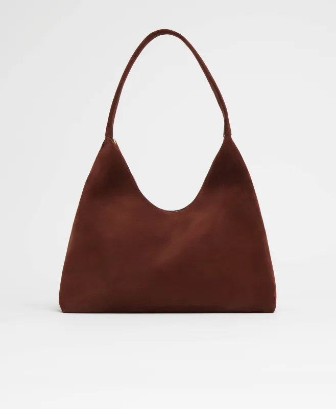 Maxi Candy Hobo - Chocolate Suede sold by Mansur Gavriel