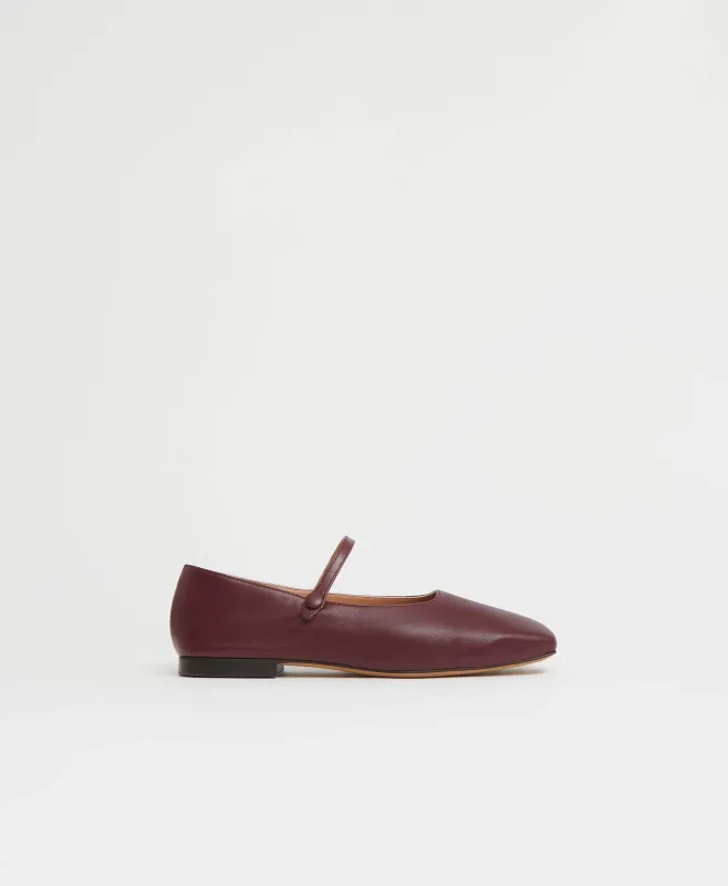 Square Toe Mary Jane - Pomegranate sold by Mansur Gavriel