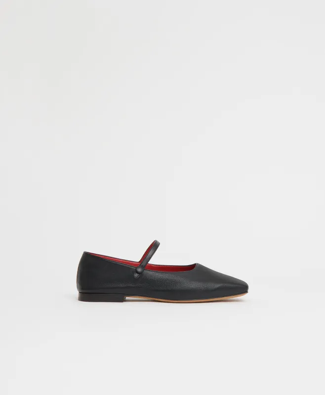 Square Toe Mary Jane - Black/Flamma sold by Mansur Gavriel