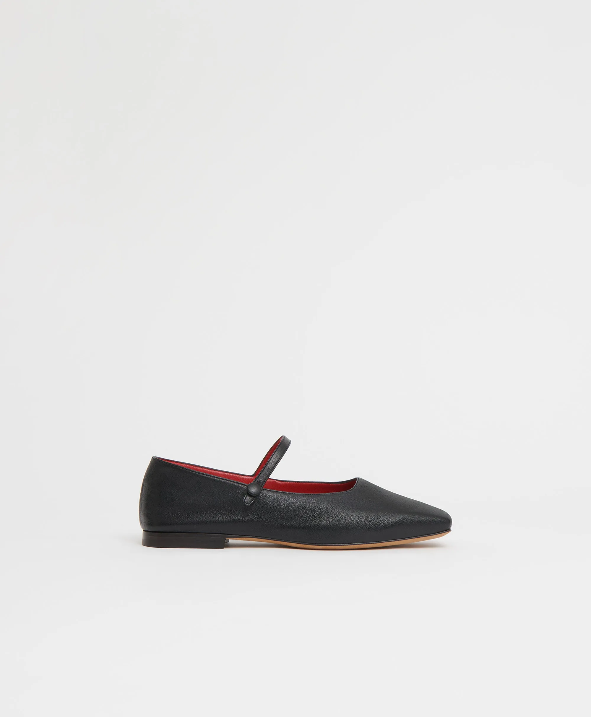 Square Toe Mary Jane - Black/Flamma sold by Mansur Gavriel
