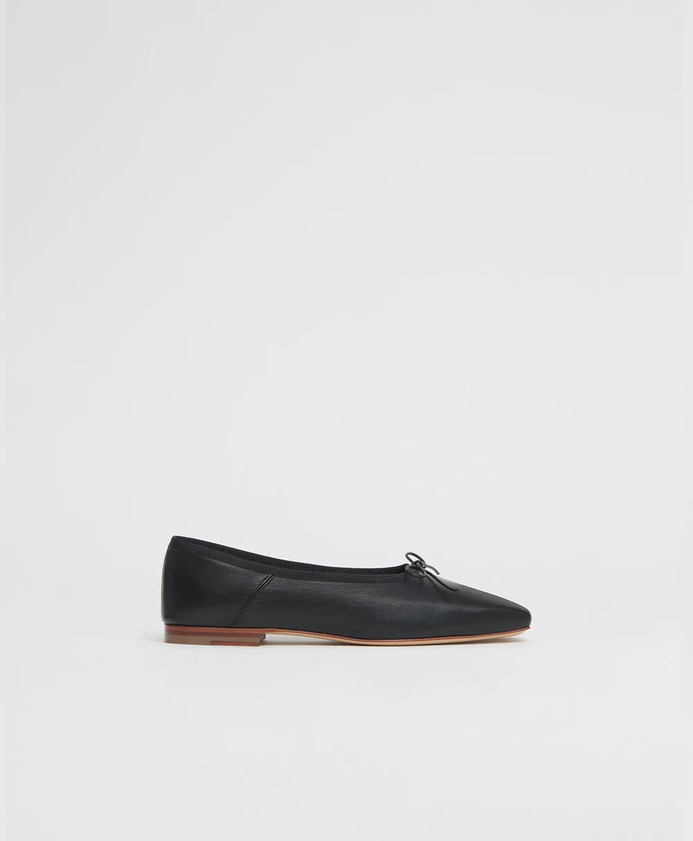 Square Toe Ballerina - Black sold by Mansur Gavriel