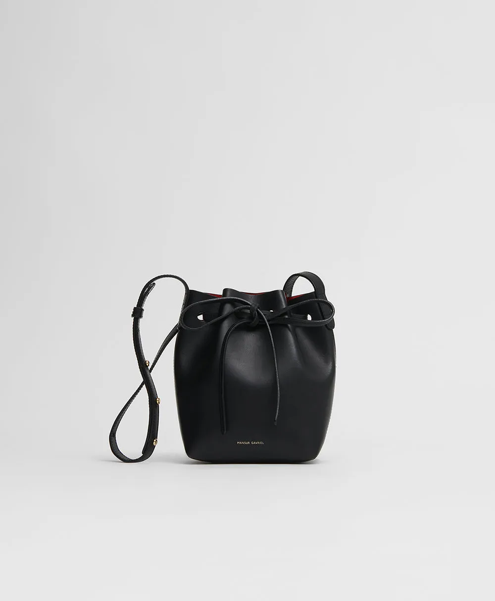 Mini Mini Bucket Bag - Black/Flamma sold by Mansur Gavriel
