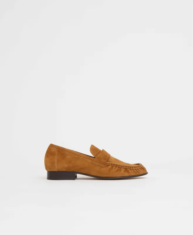 Ruched Loafer - Saddle Suede sold by Mansur Gavriel