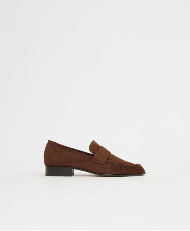 Ruched Loafer - Espresso Suede sold by Mansur Gavriel