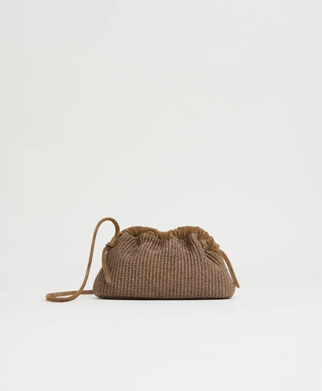 Mini Cloud Clutch - Anise Raffia/Anise Suede made by Mansur Gavriel
