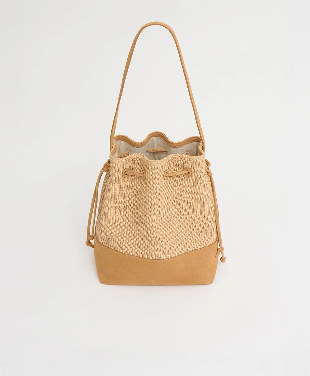 Drawstring Cabas - Natural Raffia/Budino Suede sold by Mansur Gavriel product image thumbnail 4