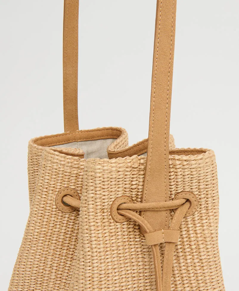 Drawstring Cabas - Natural Raffia/Budino Suede sold by Mansur Gavriel product image thumbnail 5