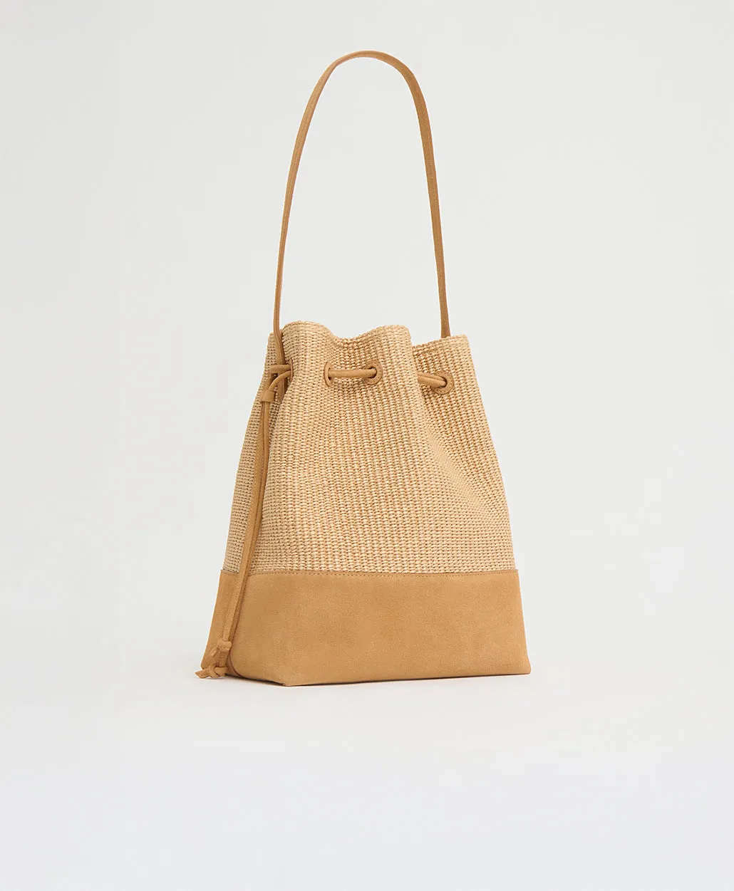 Drawstring Cabas - Natural Raffia/Budino Suede sold by Mansur Gavriel product image thumbnail 3