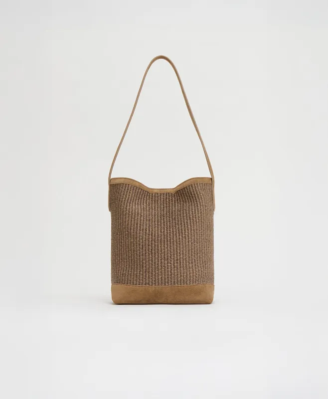 Small Everyday Cabas - Anise Raffia/Anise Suede made by Mansur Gavriel