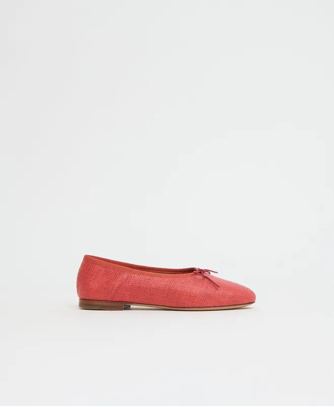 Dream Ballerina - Pomodoro Flat Raffia made by Mansur Gavriel