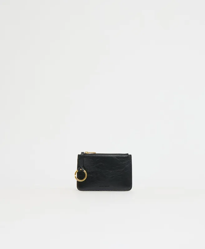 Keychain Zip Case - Crinkled Black made by Mansur Gavriel