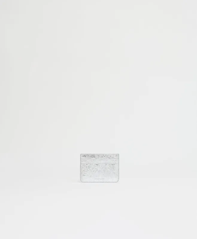 Pocket Card Holder - Crinkled Silver made by Mansur Gavriel