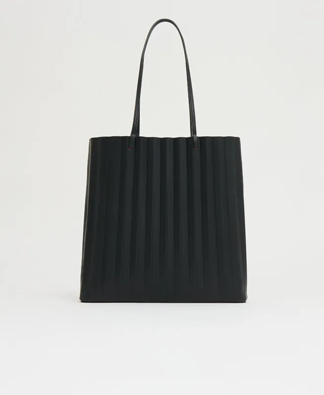 Large Pleated Filo Tote - Black/Flamma made by Mansur Gavriel