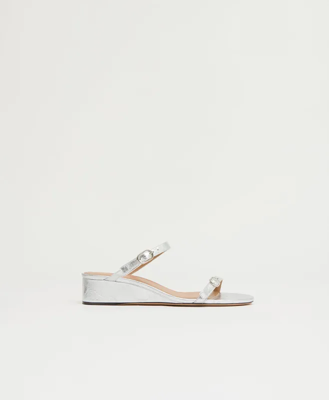 Zeppa Sandal -  Crinkled Silver made by Mansur Gavriel