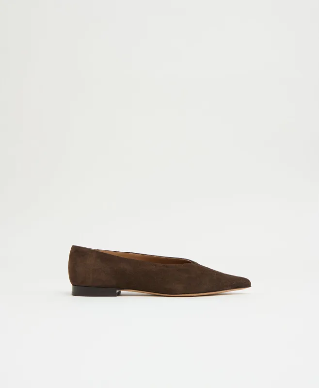 Kiki Flat - Espresso Suede made by Mansur Gavriel