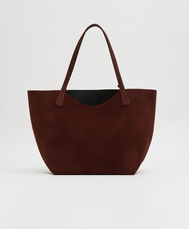 Everyday Soft Tote - Chocolate Suede made by Mansur Gavriel