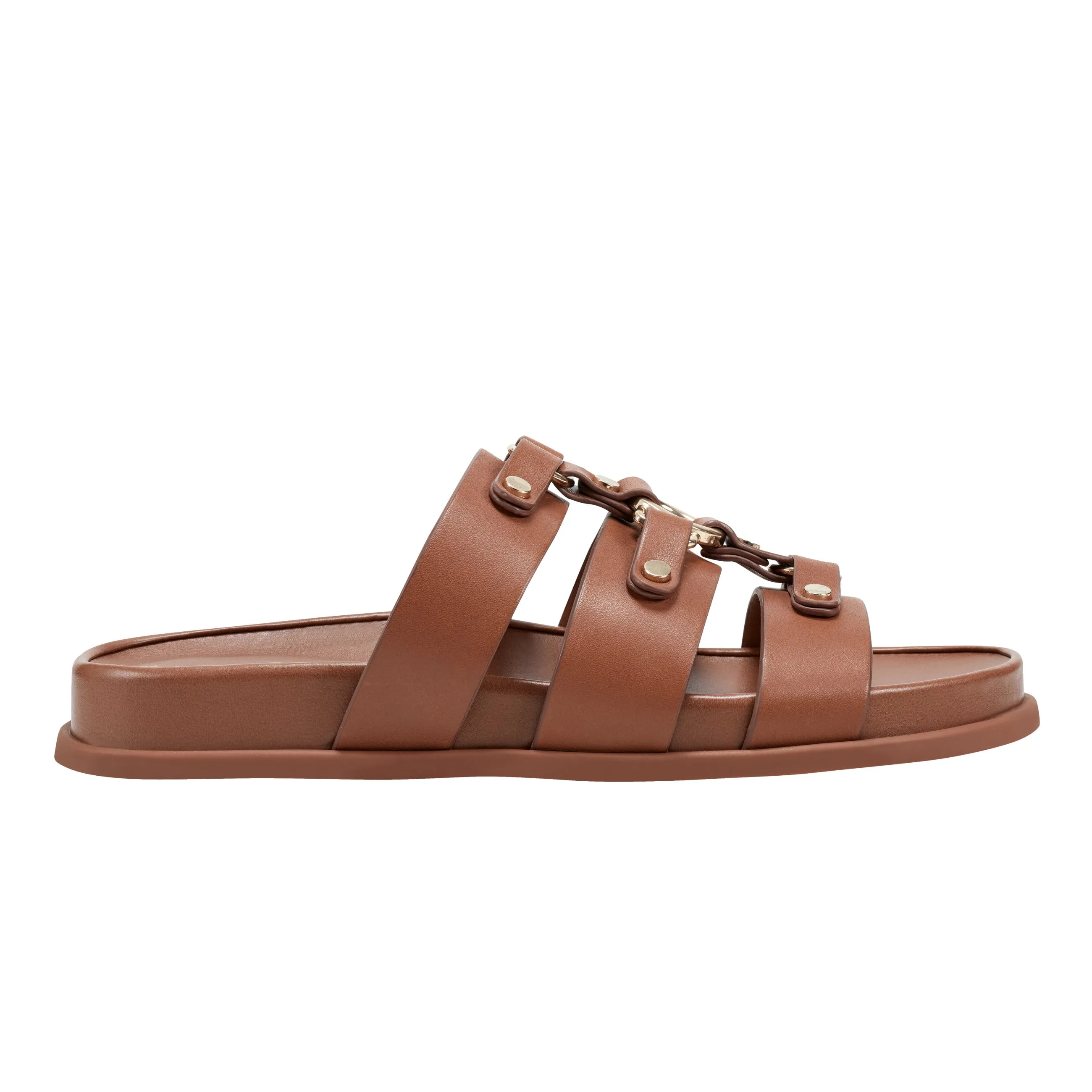 Verity Flat Leather Footbed Sandal sold by Marc Fisher