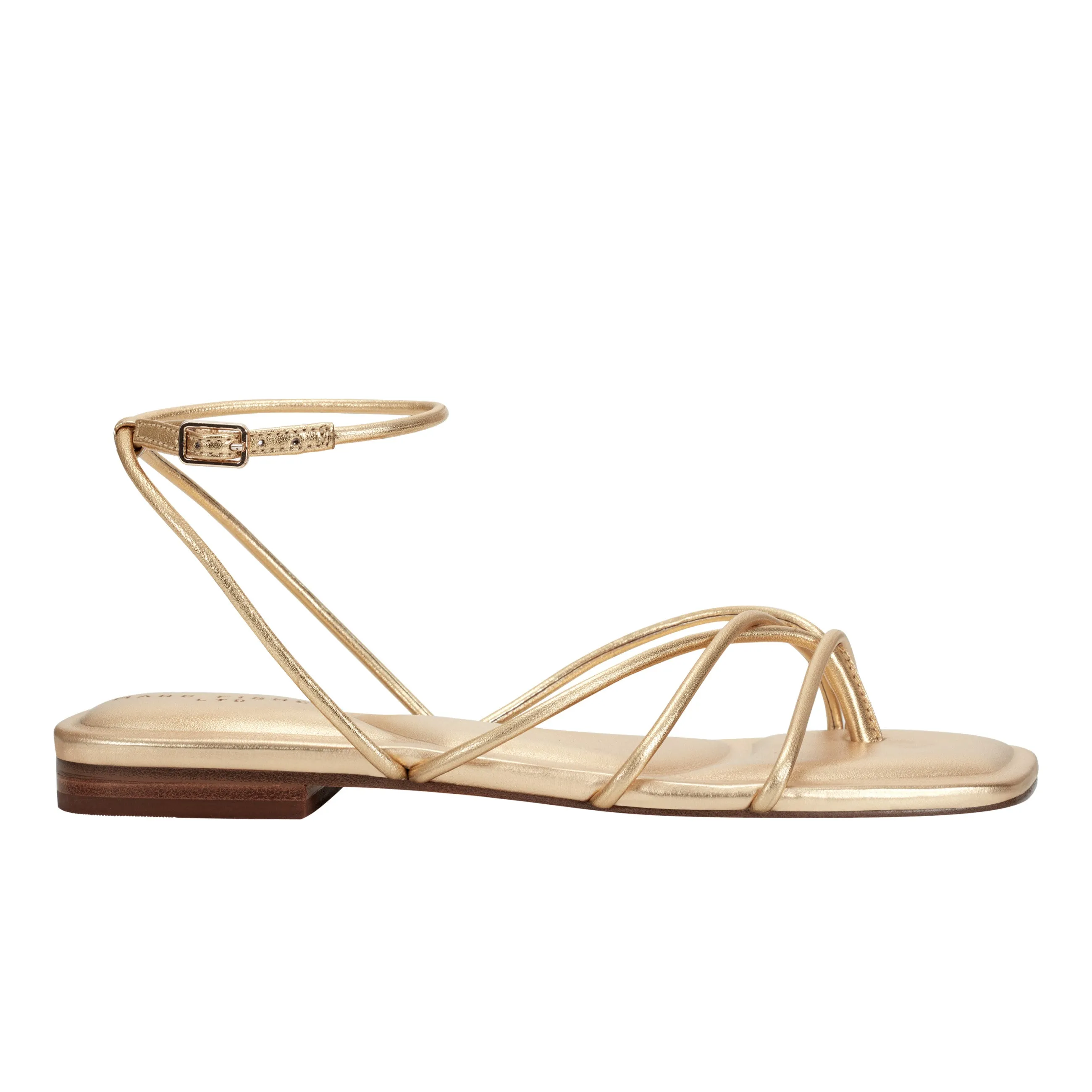 Mayte Strappy Leather Flat Sandal sold by Marc Fisher