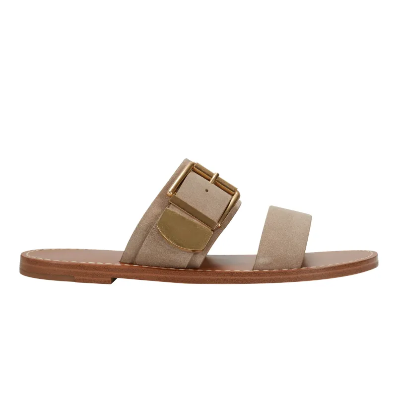 Hallyn Leather Flat Slide Sandal made by Marc Fisher
