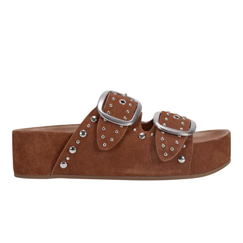 Sayge Studded Suede Footbed Sandal sold by Marc Fisher