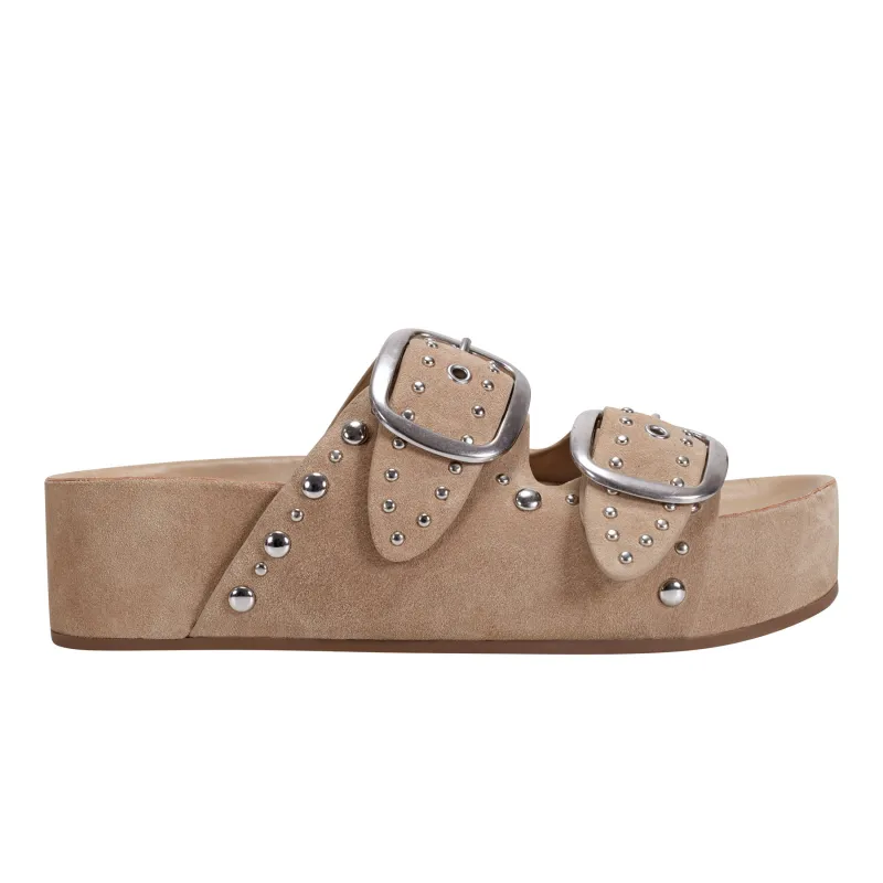 Sayge Studded Suede Footbed Sandal sold by Marc Fisher