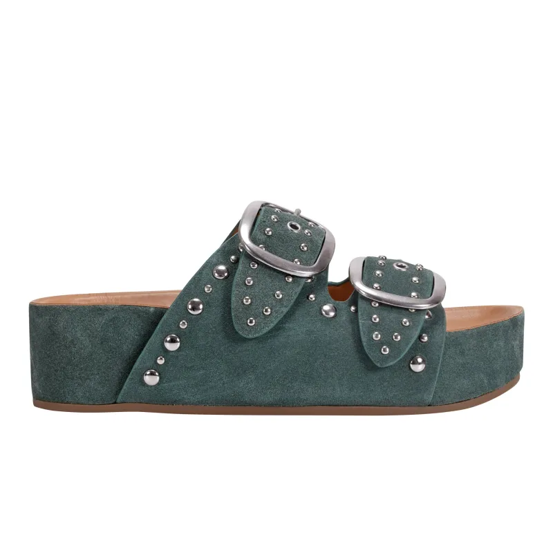 Sayge Studded Suede Footbed Sandal sold by Marc Fisher