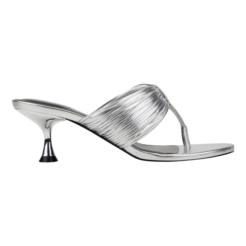 Pamilla Leather Heeled Thong Sandal sold by Marc Fisher