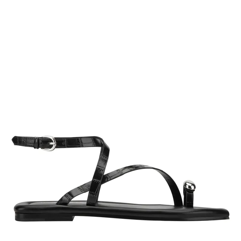 Gynnie Flat Leather Sandal made by Marc Fisher