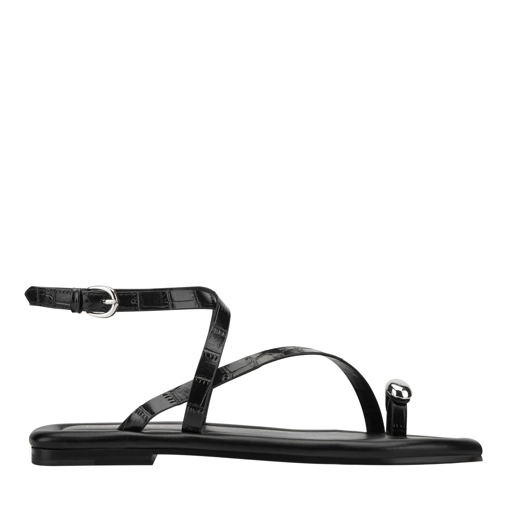 Gynnie Flat Leather Sandal sold by Marc Fisher