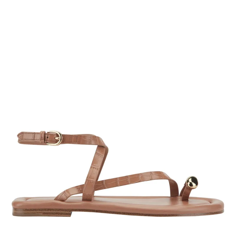 Gynnie Flat Leather Sandal sold by Marc Fisher