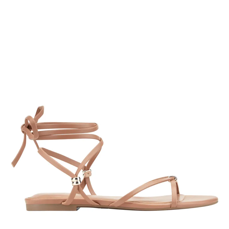 Este Ankle Wrap Leather Sandal made by Marc Fisher