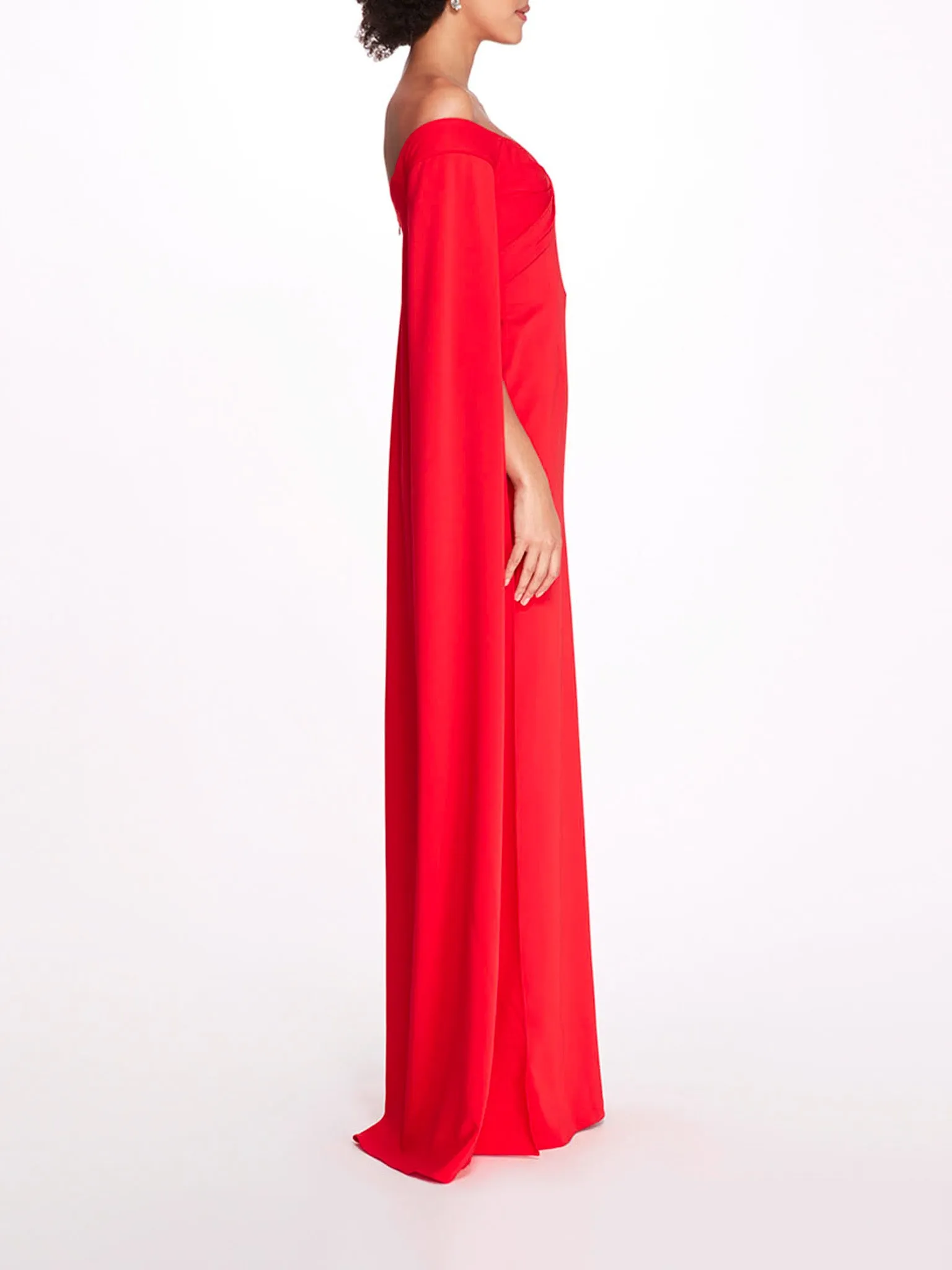 Off Shoulder Caped Column Gown sold by Marchesa product image thumbnail 3