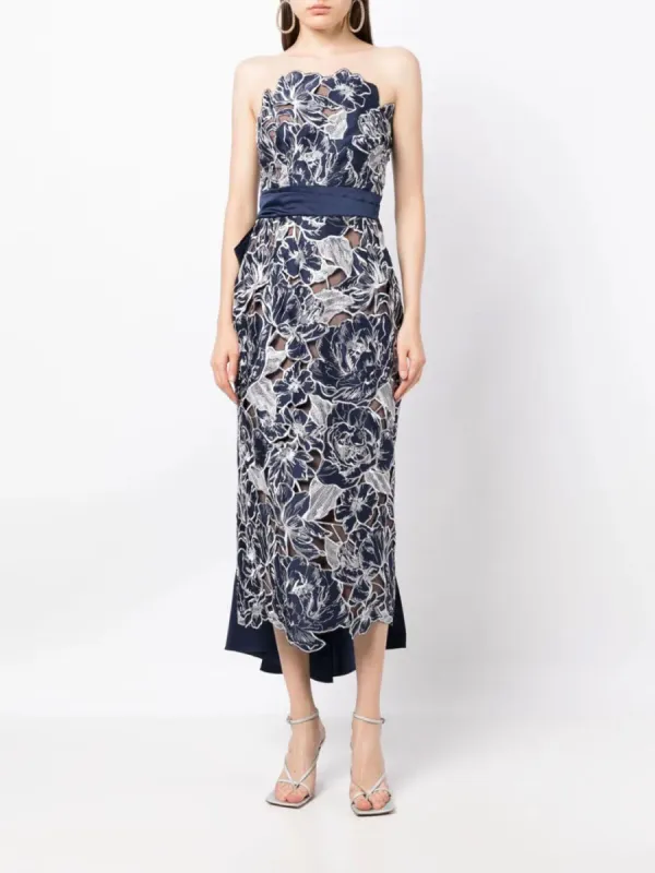 Strapless Column Midi Dress sold by Marchesa