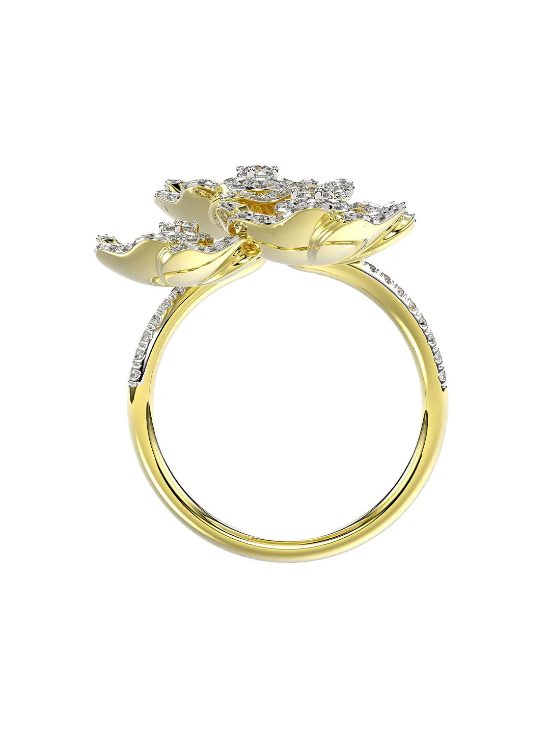 Halo Flower Yellow Gold Ring sold by Marchesa product image thumbnail 2