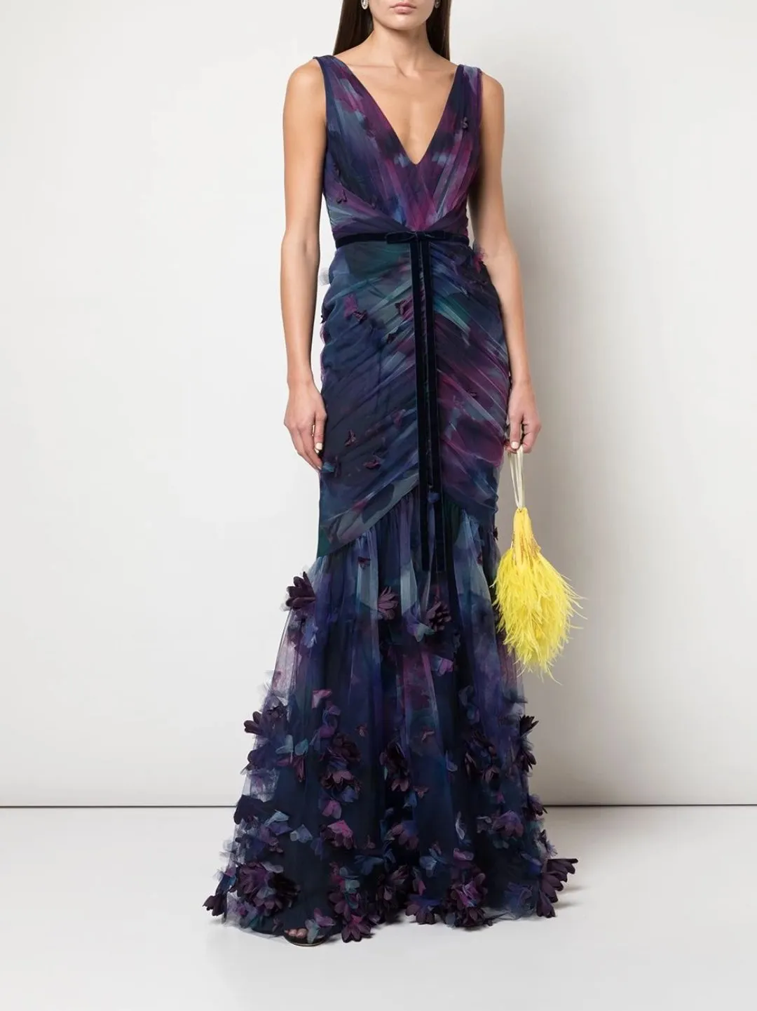 Fit-to-Flare 3D Floral Print Gown sold by Marchesa