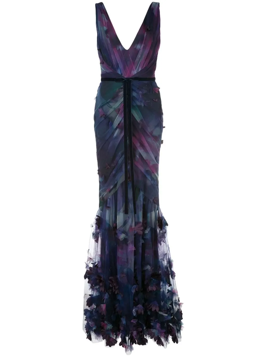 Fit-to-Flare 3D Floral Print Gown sold by Marchesa product image thumbnail 5