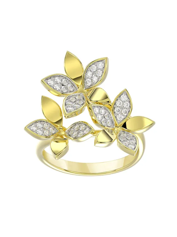 Wild Flower Yellow Gold Ring sold by Marchesa