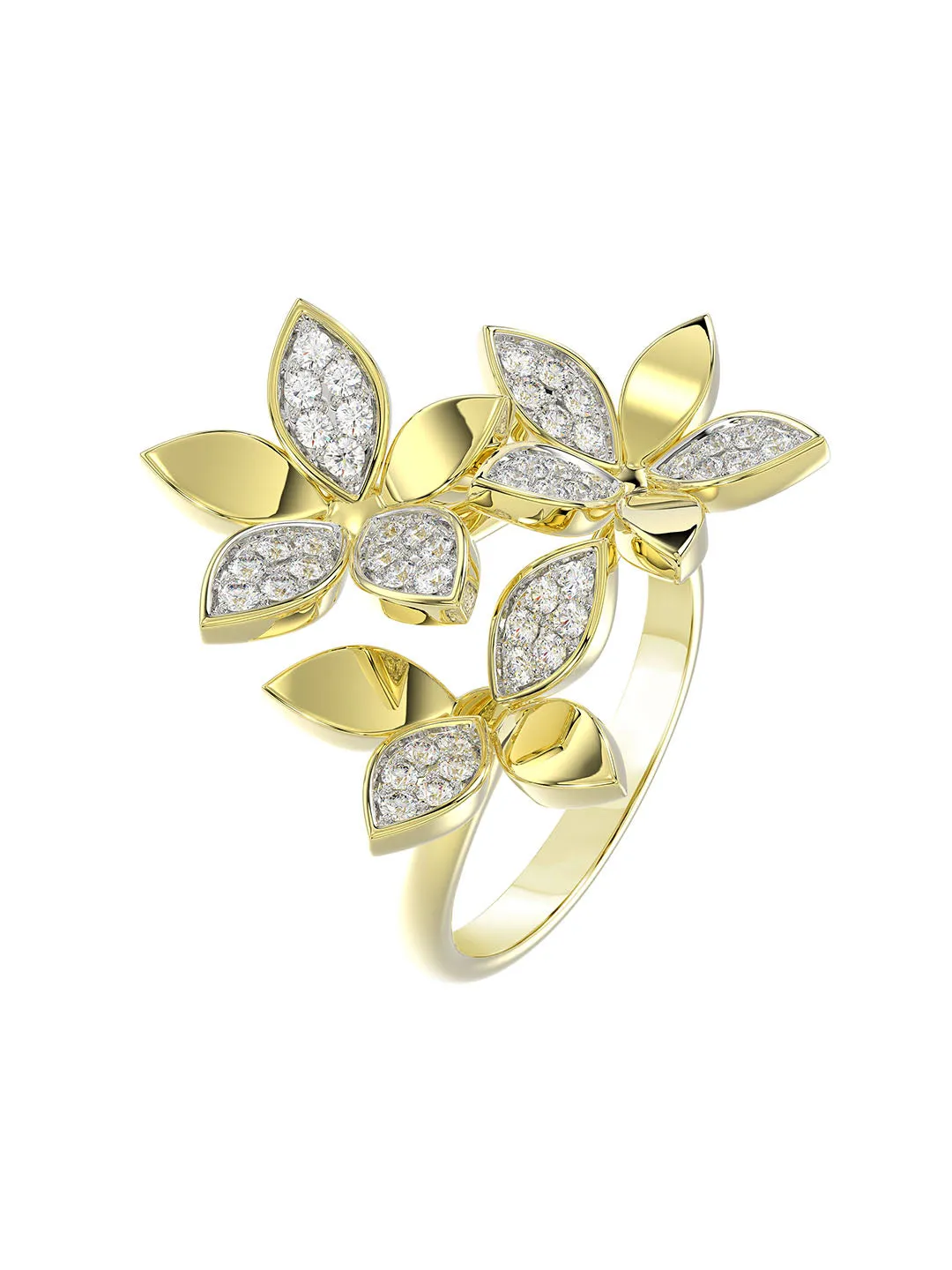 Wild Flower Yellow Gold Ring sold by Marchesa product image thumbnail 3