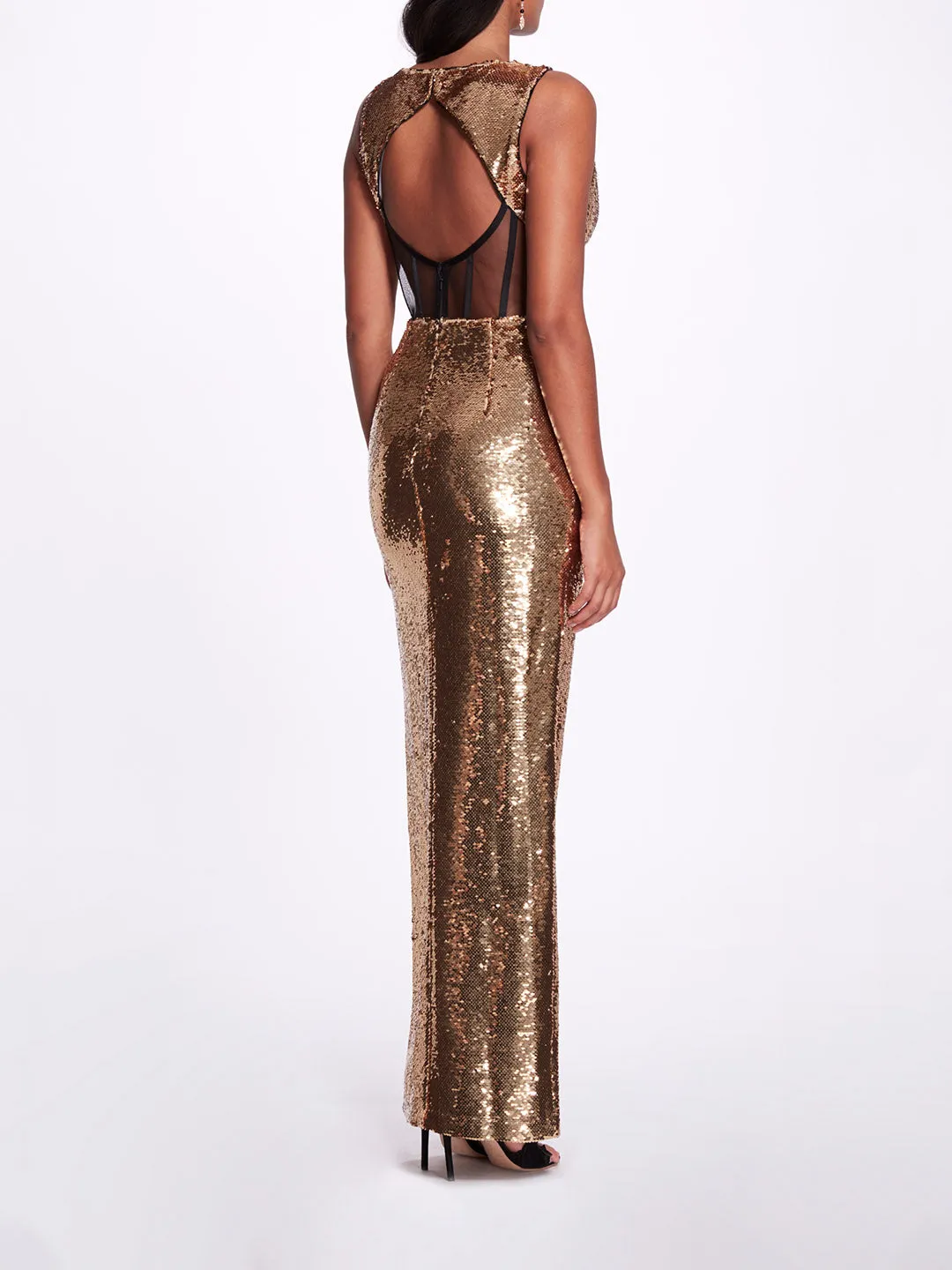 Metallic Open Back Gown sold by Marchesa product image thumbnail 2