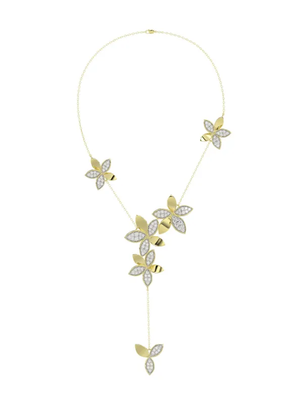 Wild Flower Yellow Gold Y Necklace sold by Marchesa