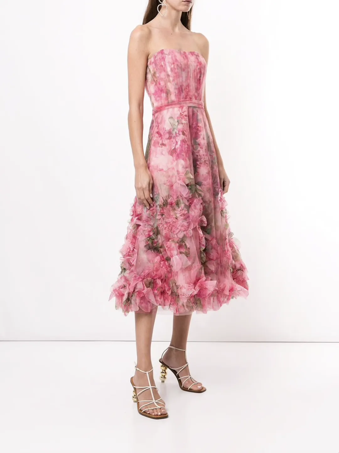 Floral Print Ruffled Trim Gown sold by Marchesa product image thumbnail 2