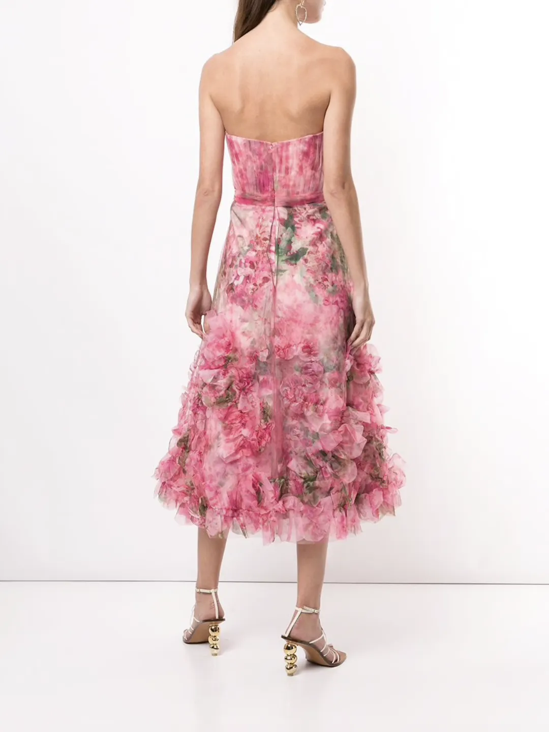 Floral Print Ruffled Trim Gown sold by Marchesa product image thumbnail 3