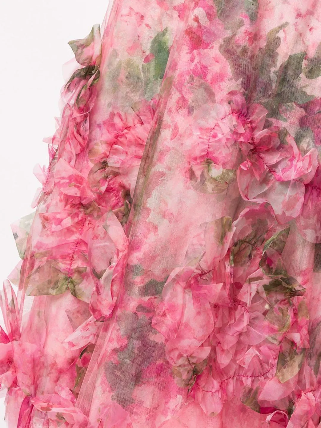 Floral Print Ruffled Trim Gown sold by Marchesa product image thumbnail 4