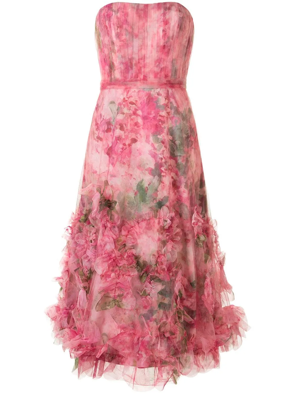 Floral Print Ruffled Trim Gown sold by Marchesa product image thumbnail 5