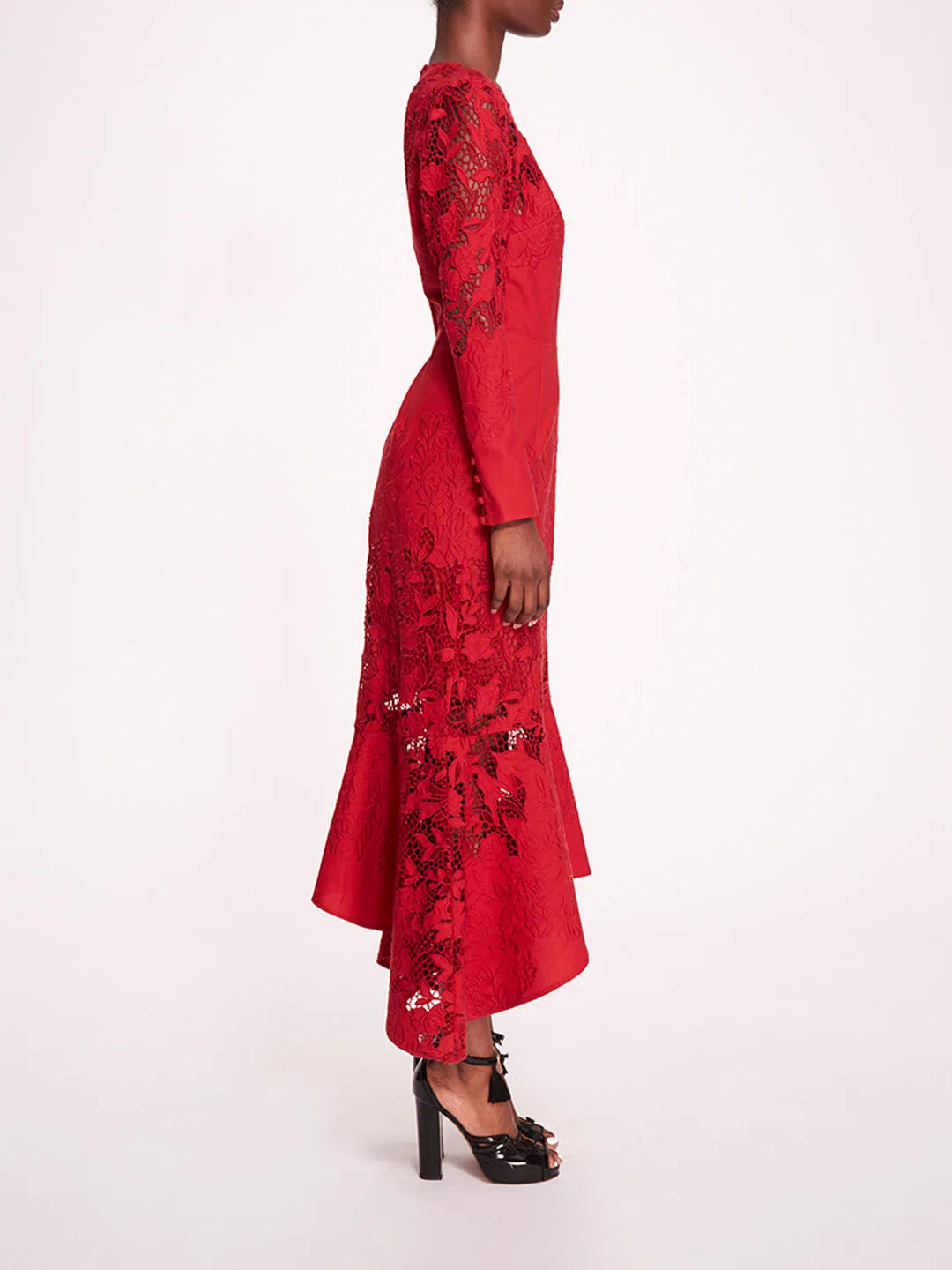 Linen Lace Maxi Dress sold by Marchesa product image thumbnail 3