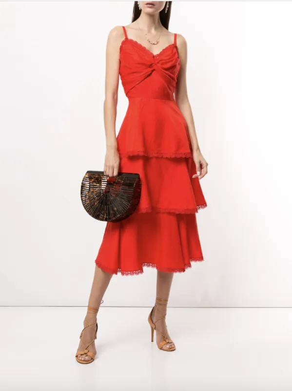 Twisted Tiered Linen Day Dress sold by Marchesa