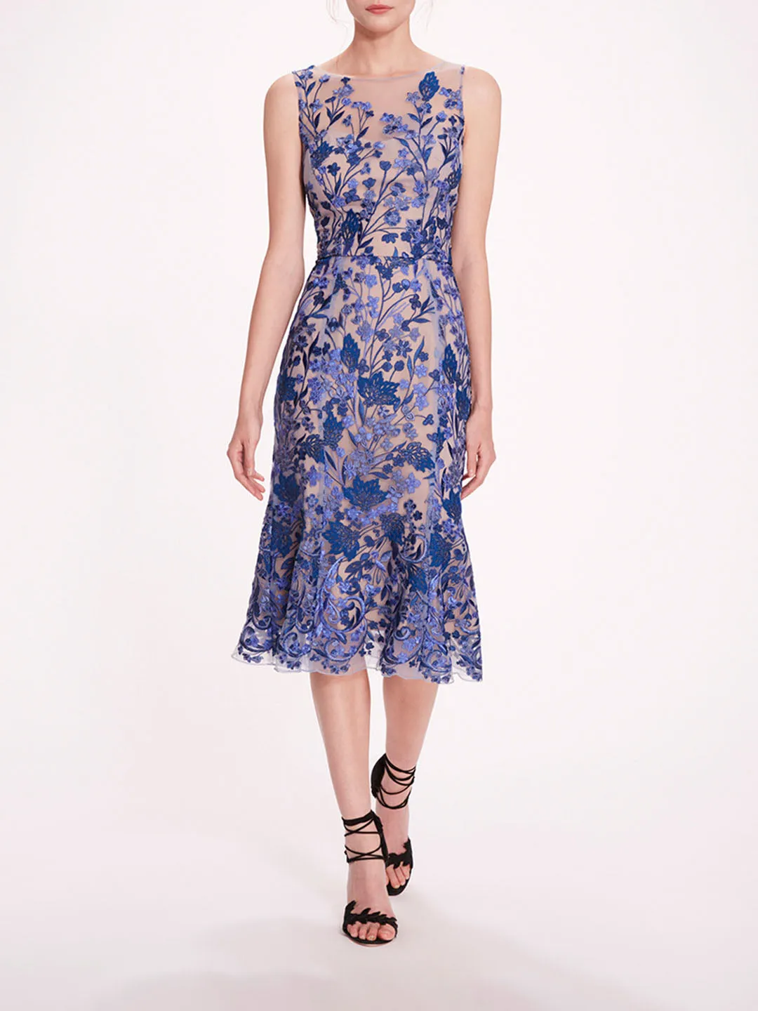 Embroidered Tulle Midi Dress sold by Marchesa