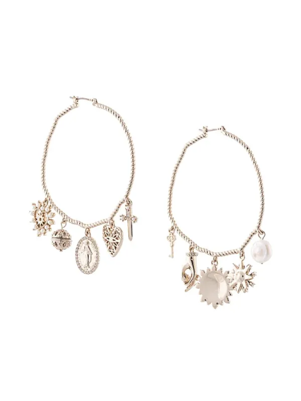 Charm Hoop Earrings sold by Marchesa