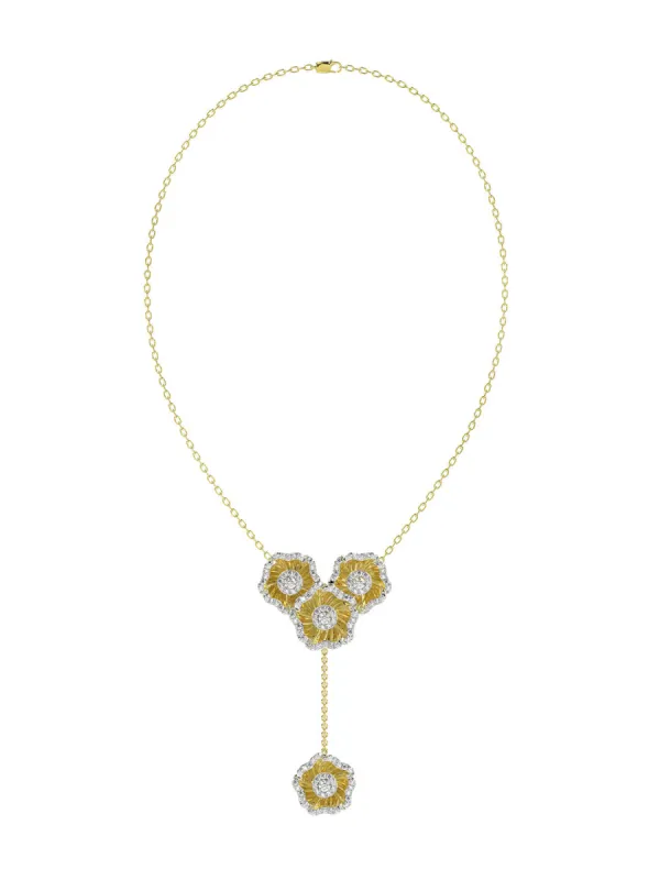 Halo Flower Rose Gold Y Necklace sold by Marchesa
